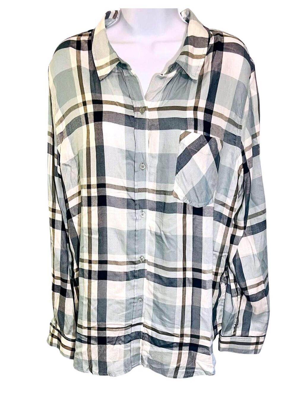NWT Como Vintage, Plaid Button-Up Shirt, Size Large